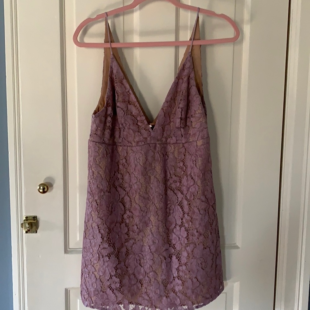 Free People purple lace mini dress. Size 6. Brand new.